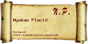 Nyakas Placid névjegykártya